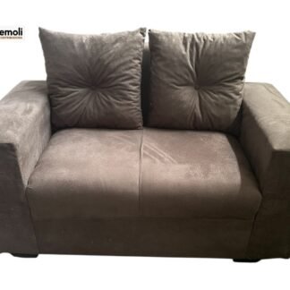 Sofa Pop Bela 2 / Lugares  Cor Marrom – almofadas soltas Pés em Madeira Variação de tonalidade
