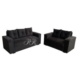 Sofa Pop Bela 2 /3 Lugares Veludo Cor Marrom chocolate  – almofadas soltas Pés em Madeira