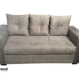 Sofa Pop Bela 3 / Lugares  Cor Cinza Claro – almofadas soltas Pés em Madeira Variação de tonalidade