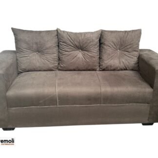 Sofa Pop Bela 3 / Lugares  Cor Marrom – almofadas soltas Pés em Madeira Variação de Tonalidade