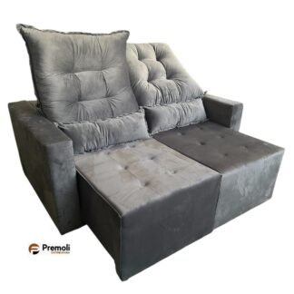 Sofa Retratil E Reclinavel Bello Campo 1.60mt  Não e bipartido Cor CINZA