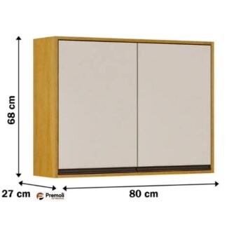 Aéreo Eduarda 80cm 2 Portas Em Mdf Cor Cinamomo/off White  CHF Moveis
