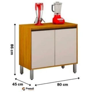 Balcão Eduarda 80 Cm 2 Portas Em Mdf Cor cinamomo/off CHF Moveis