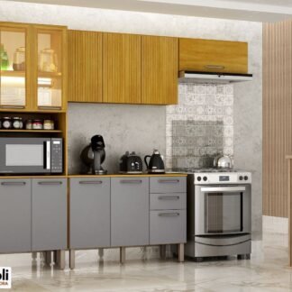 Cozinha Malta 2.66cm Cinamomo/Cinza Chf Moveis