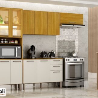 Cozinha Malta 2.66cm Cinamomo/Off  Chf moveis