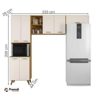 Cozinha Olinda 3 peças – Off White Freijó