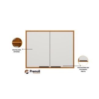 Armário 80Cm 2 Portas  RAVENA Cor freijo/off acetinado  poliman