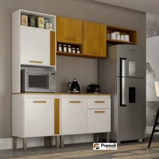 Cozinha Luma Completa Cor Branco/Cinamomo CHF – CHF Móveis