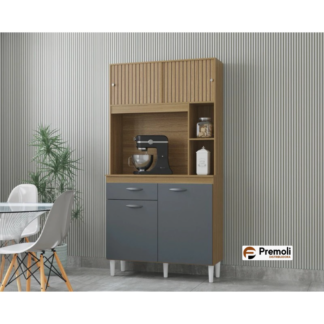 Kit Duda 90 cm Damasco/Ripado/Cinza – Poquema