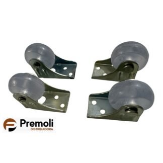 Kit 04  Rodinha Branco Rodízio Fixo Sofá Retrátil Anti Risco 3,5mm