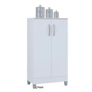 Armário Multiuso 2 Portas  Branco Brilho – Poquema