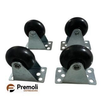 Kit 4 Rodinha Preta Rodízio Fixo Sofá Retrátil Anti Risco 30mm