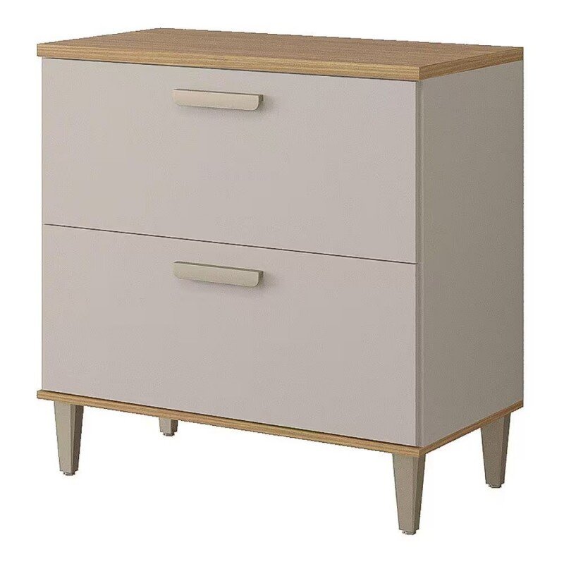 Balcão MGM Bella 80cm 1 Porta Basculante e 1 Gavetas - Freijó/Off White