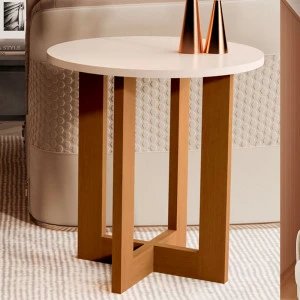 MESA LATERAL JB BECHARA 8002 LUXO OFF WHITE/NATURE