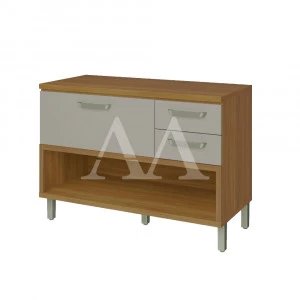 BALCAO NESHER 1P 2G PRINCESA C/ NICHO 120CM FREIJO / OFF WHITE 500352