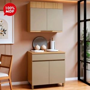 KIT 4P 1G NESHER REALEZA PREMIUM 80CM CARVALHO/GREIGE 501234
