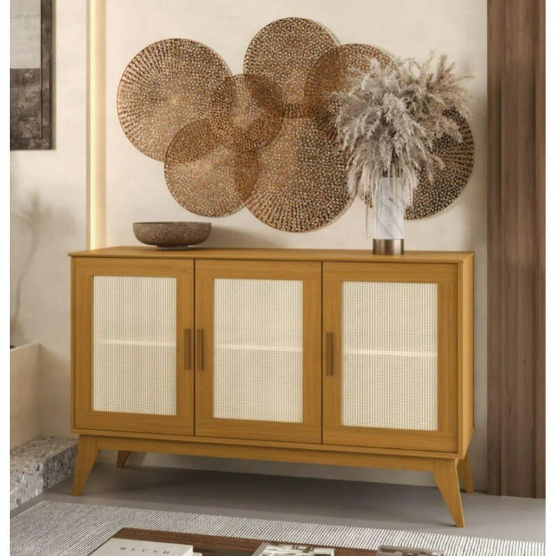 Buffet Aparador  3 Portas Com Tela Cedro Andorra Edn