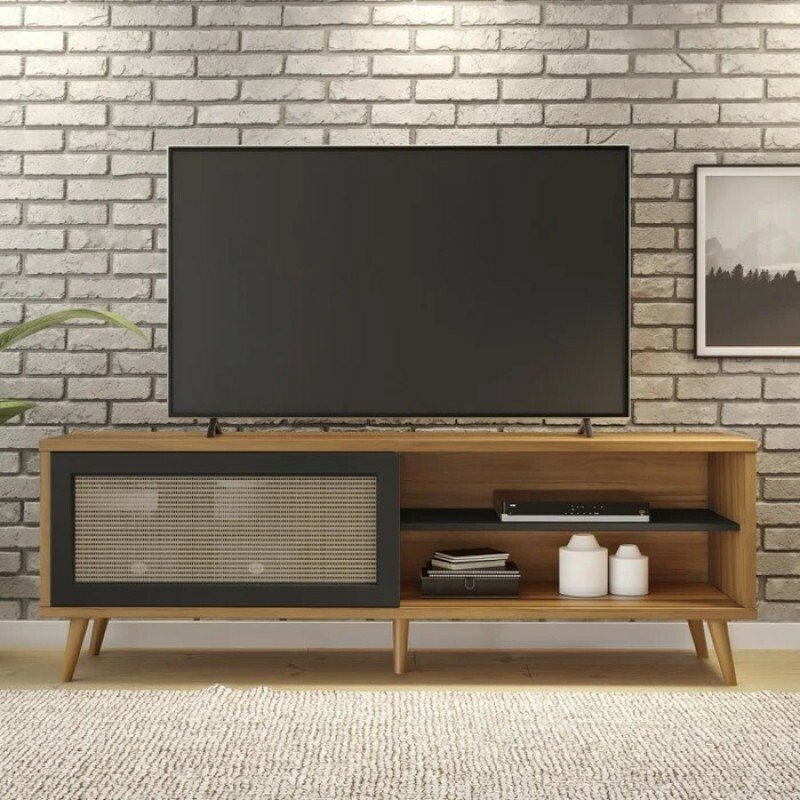 Rack Para Sala Retrô TV até 60 Polegadas Notável NT1175 Freijó/Preto