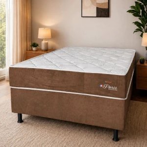 CJ BASE BOX/COLCHAO 138X188X56 TOPAZIO PARIS CHOCOLATE MOLAS ENSACADAS