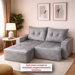 ESTOFADO RG GUATEMALA RETRATIL 1.90 CINZA