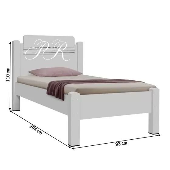 Cama de Solteiro Paris 100% Mdf 258201 Branco – Gabrielli Móveis