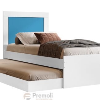 Cama Solteiro Bibox Luara C Auxiliar Flex  Painel  Azul / Rosa  100%  MDF