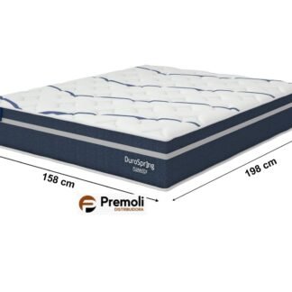 Colchão Queen Size 158x193x30 Duro Spring Azul  Molas Ensacasdas Plumat