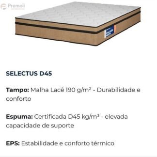 Colchão Selectus D45 138X188X29  Com/Eps Ortopedico  Plumatex