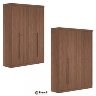Roupeiro Buriti 1.55cm 4 Portas 2 Gavetas Cor jatoba Santos Andirá