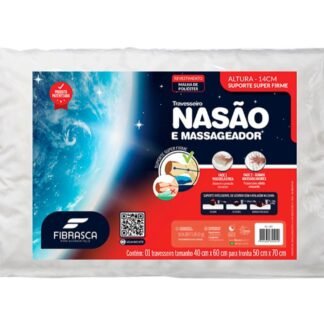 travesseiro Nasão e massageador Fibrasca, suporte super firme, Na Malha