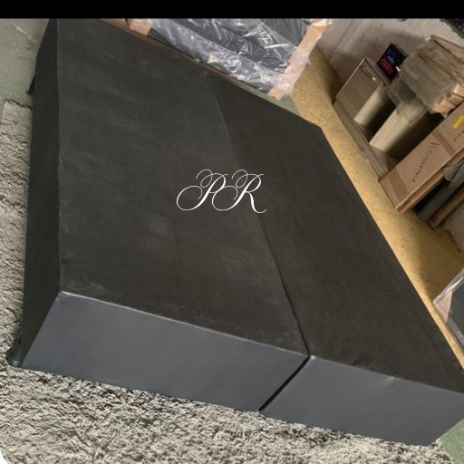 Base 138x188x30 Bipartido Casal Em Corino  Cor PRETO