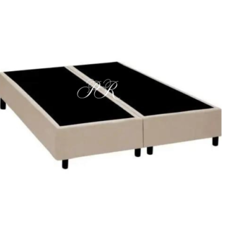 BASE 158X198X30 Cor Corino Bege Pu  Pés de plástico