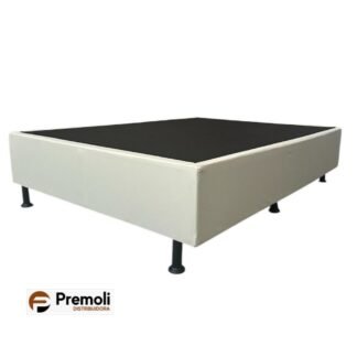 Base Mexico Casal  138X188X30 Corino Cor Bege Pés Plástico  Chapeada
