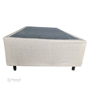 Base Solteira Premoli 88X188X30 DE Corino Cor Bege PÉS PLATICOS