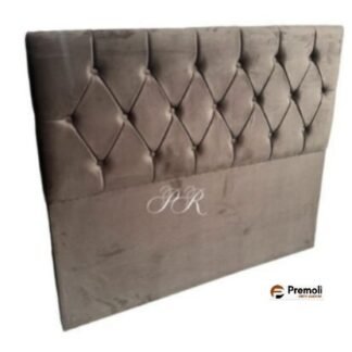 Cabeceira Estofada Capitone KING 200x 122 Cor Marrom Premoli Pés em madeira