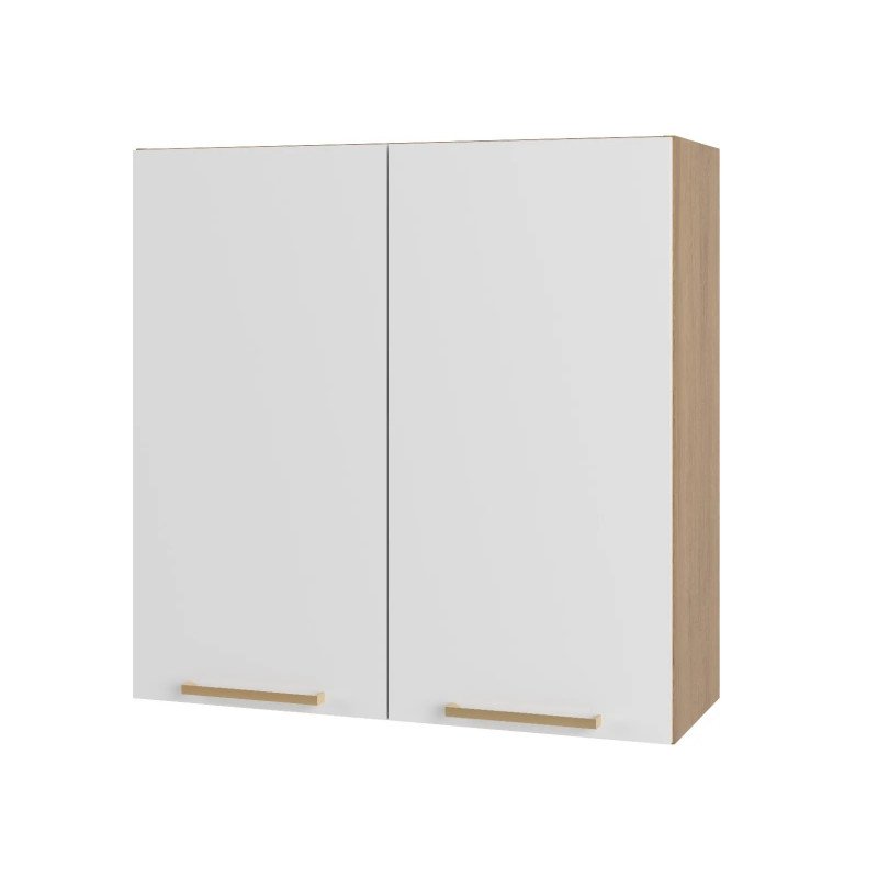 Armário Aéreo Avelã 80cm 2Pts Telasul - Branco/Mel