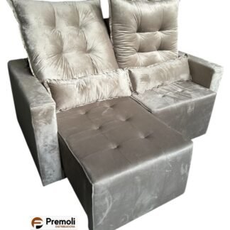 Sofa Retratil E Reclinavel Bello Campo 1.60mt Não e bipartido Cor Bege