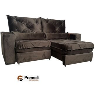 Sofá Retrátil Reclinável Imperador 2.00m Inca 17 Marrom – Bi-Partido Pillow top  de 20 de altura espuma d 28