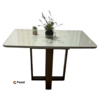 Base Mesa 1.20×80 Jantar Safira C/Vidro Em Madeira Maciça