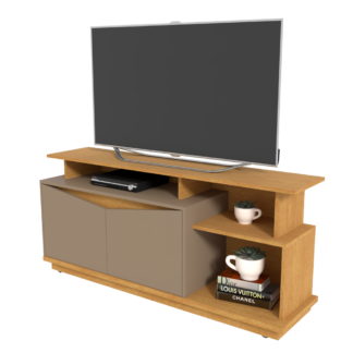Rack Napoli 1.36 Tv 55 Cor Feijo/Cafe Com Rodizio Avelan Moveis